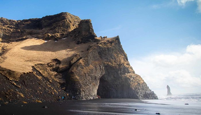Cave of Reynisfjara Black Sand Beach in Iceland