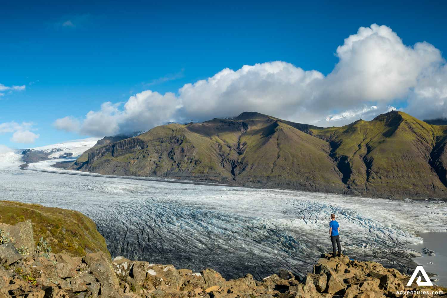 Man at Sjonarnipa Viewpoint in Iceland