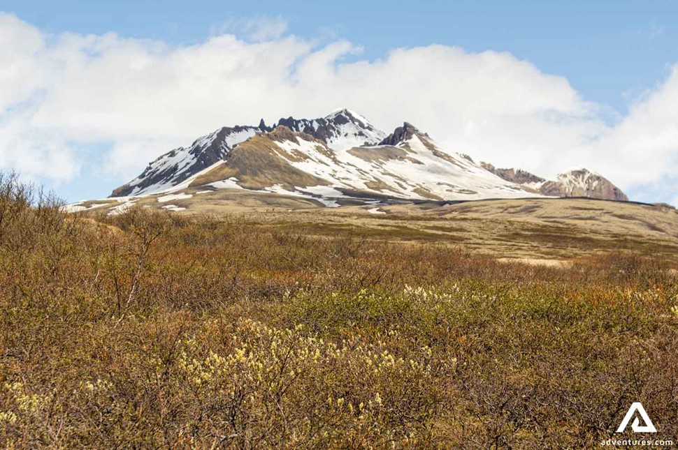 Distance View of Kristinartindar Mountain in Iceland