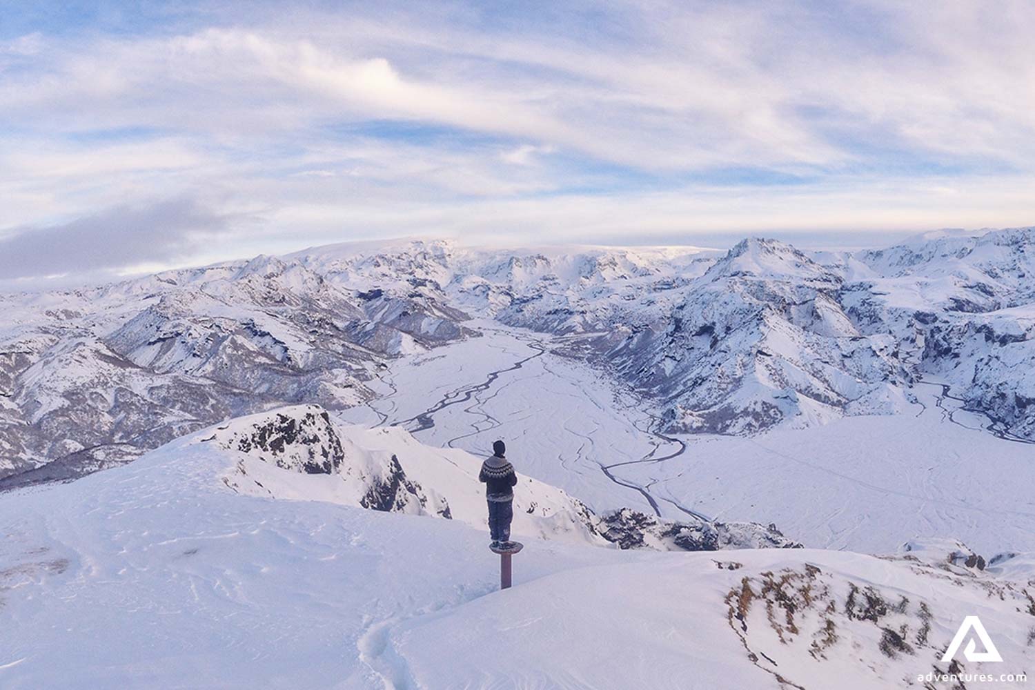 Thorsmork Mountain Ridge in Winter