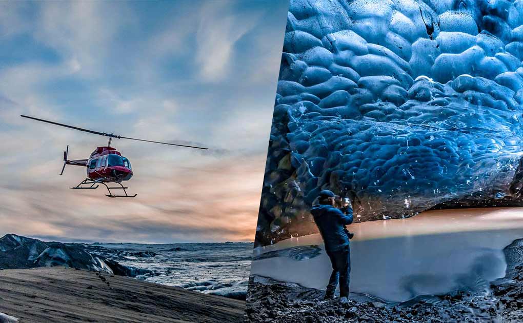 Ice Cave & Helicopter Tour from Skaftafell