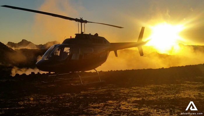 Helicopter during Golden Hour