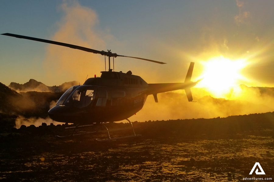 Helicopter by the Sunset