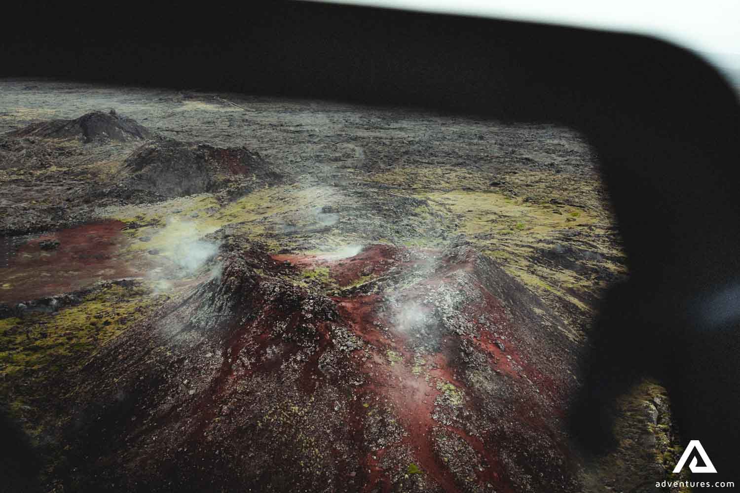 Crater from Helicopter Window