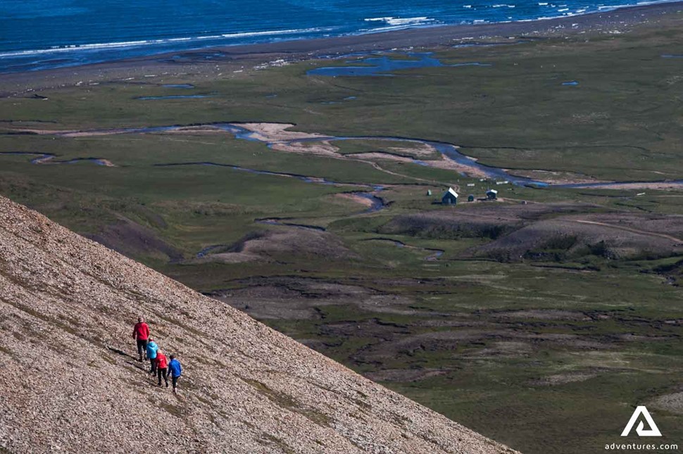 Group Hiking in Icelandic Mountains