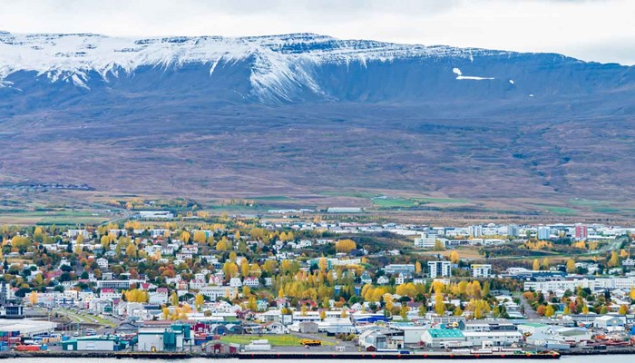 Panorama of Akureyri Town
