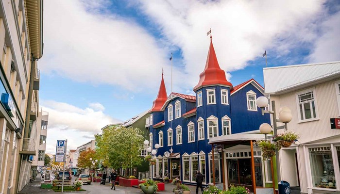 Downtown of Akureyri Town