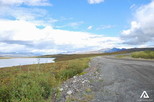 Road by the River at Dempster Highway in Canada
