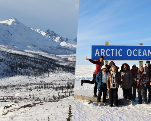 Winter van tours up the Dempster Highway to the Arctic Ocean