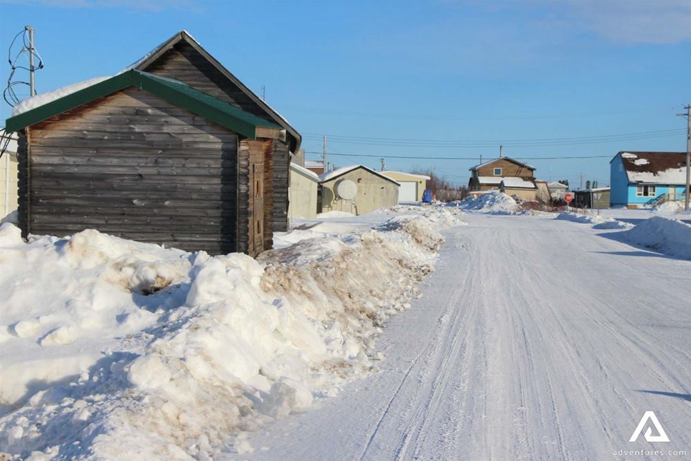 Snowy Canadian Village