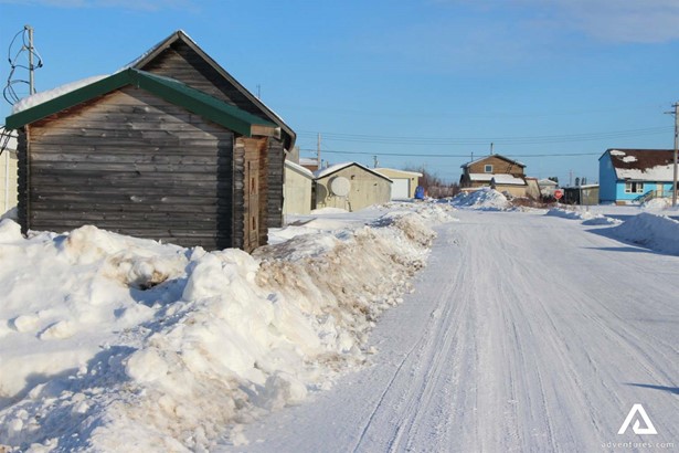Snowy Roads in the Canadian Village