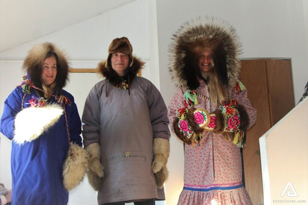 People Dressed with Inuit Winter Clothing