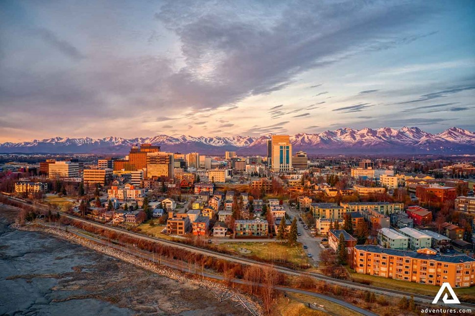 Aerial View of Downtown Anchorage