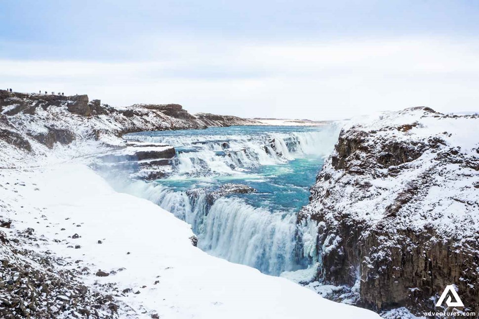 Gullfoss Waterfall during Winter in Iceland