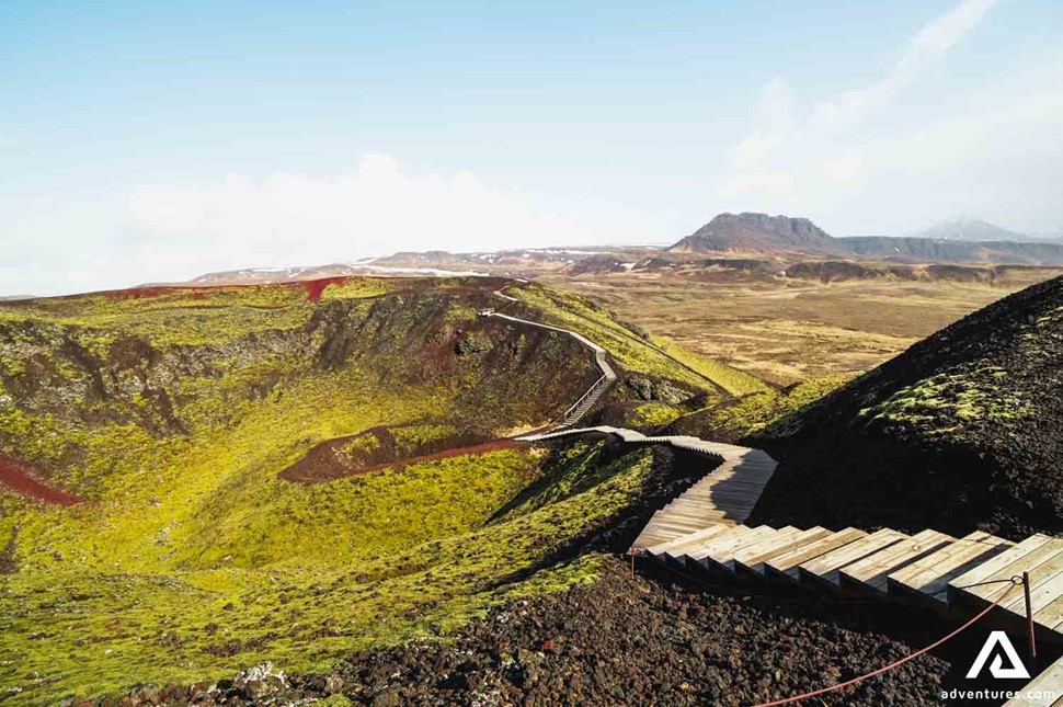 Stairs to Grabrok Volcano Crater