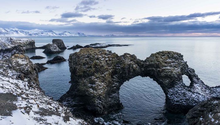 Cliffs at Snaefellsnes Peninsula during Winter