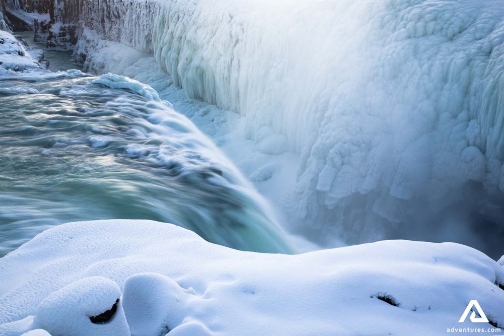 Frozen Waterfall in Iceland