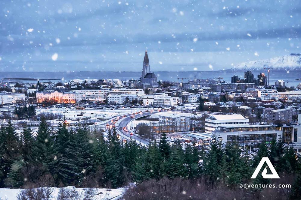 Reykjavik Panorama in Winter