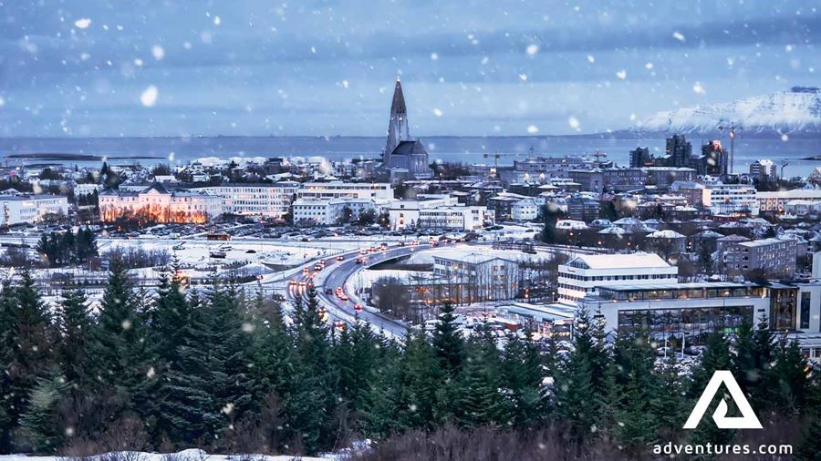 Reykjavik Panorama in Winter