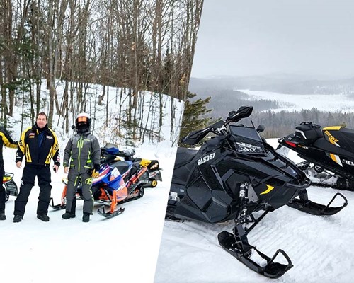 Lodge to lodge snowmobiling in Algonquin Provincial Park