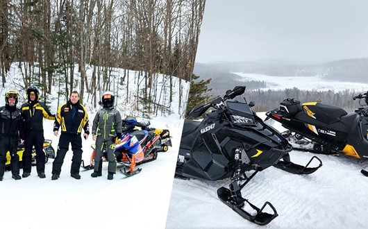 Lodge to lodge snowmobiling in Algonquin Provincial Park