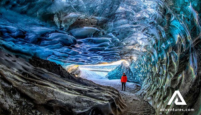 Crystal Blue Ice Cave in Iceland