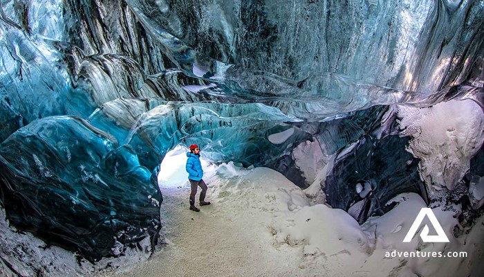Ice Cave Under Glacier in Iceland