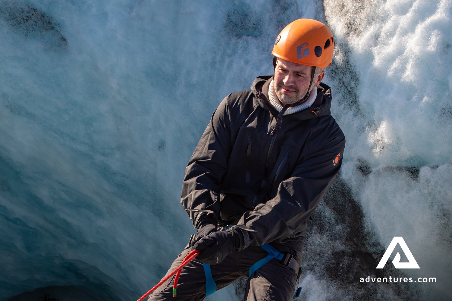 Man Climbing on Ice