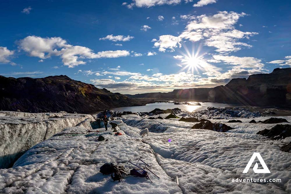 Sunny Solheimajokull Glacier