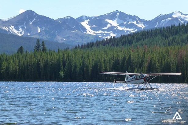 Plane Landing on Lake in Canada