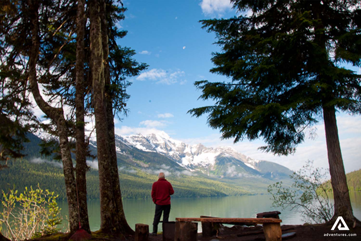 Campsite by the Bowron Lakes in Canada