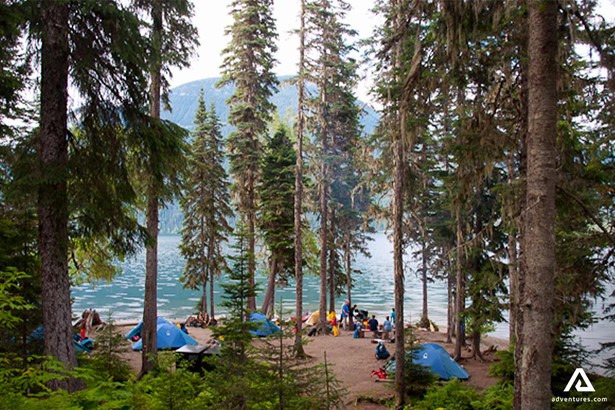 Camping Site by Bowron Lakes in Canada