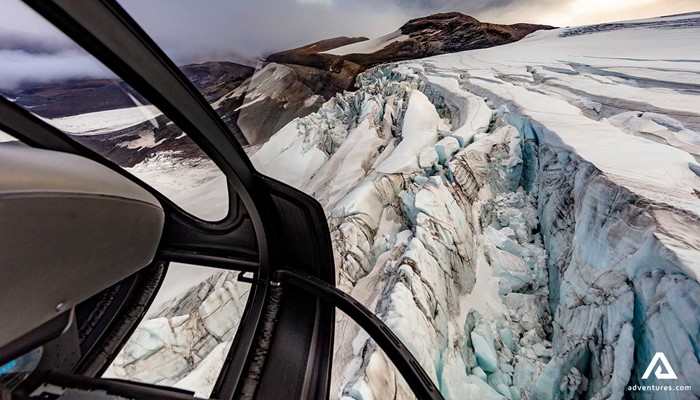Glacier View from Helicopter in Iceland