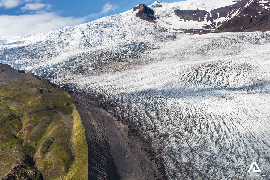 Panoramic View of Glacier from Helicopter