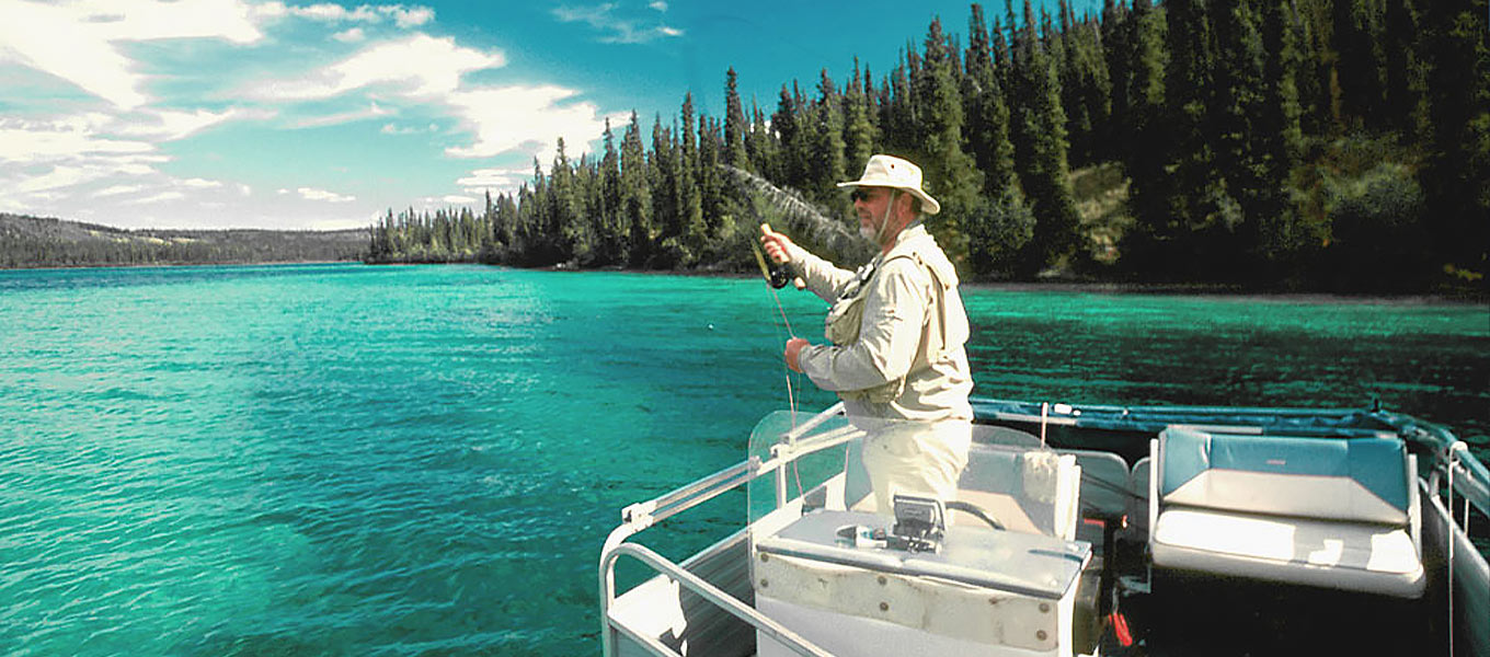 Private fishing lodge on a lake in the Yukon