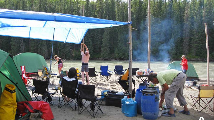 People Camping by Athabasca River