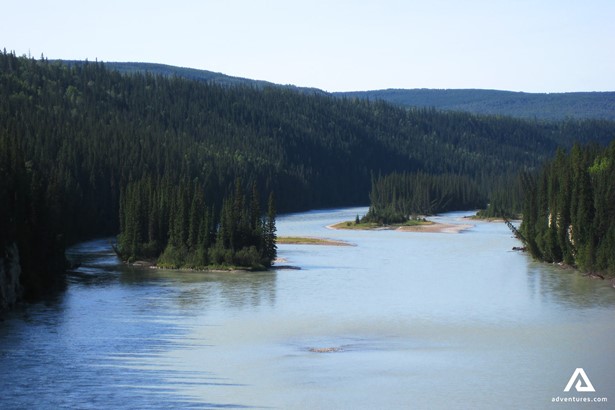 Panoramic View of Athabasca River in Alberta