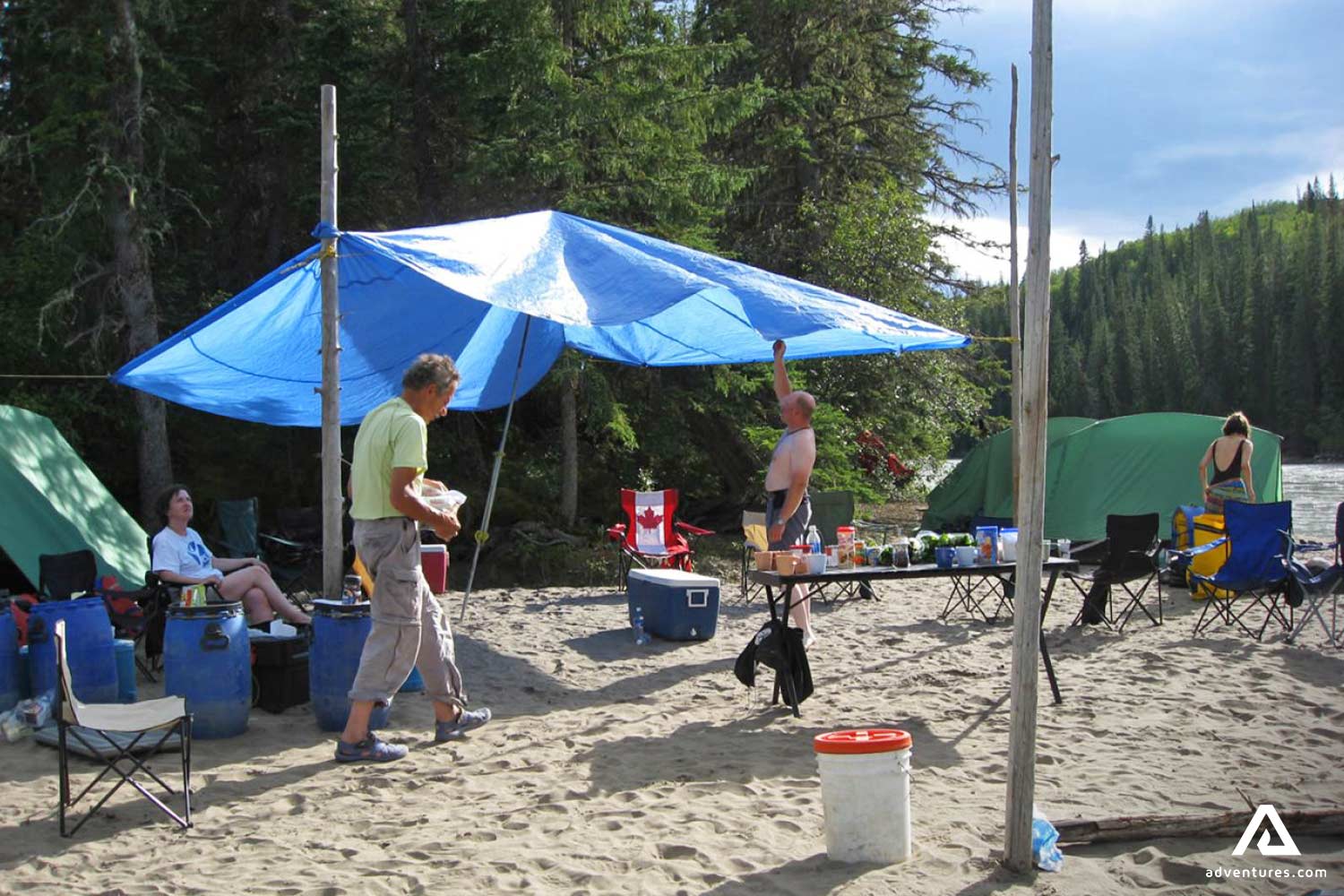 Camping Site by Athabasca River In Alberta