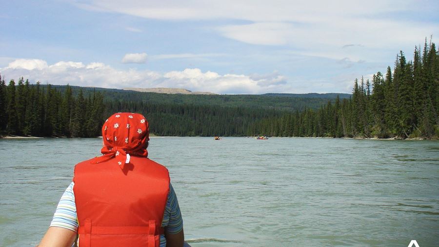 Woman Canoeing in Athabasca River