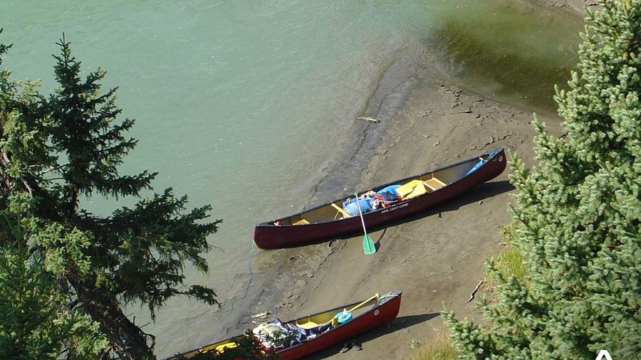 Two Canoes Left on the Shore