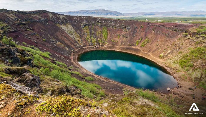 Icelandic Volcanic Crater Lake in Summer