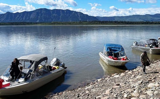 Motor Boat Cruise on the Mackenzie River in the Northwest Territories