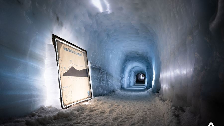 Blue Ice Tunnel in Glacier