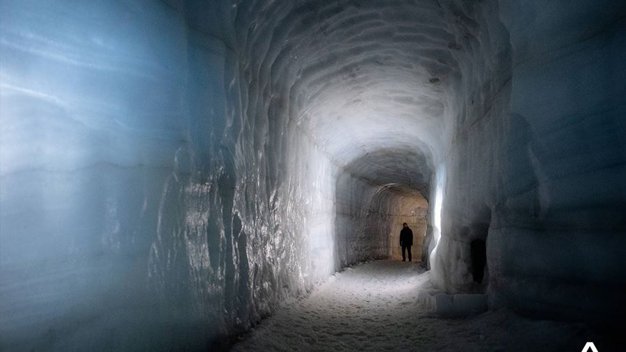 Man in Ice Cave