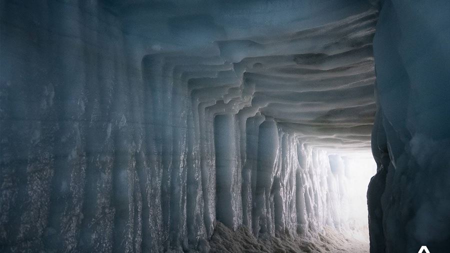 Made Ice Tunnel in Glacier