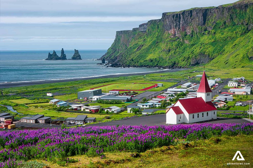 Vik Church and Beach in Iceland