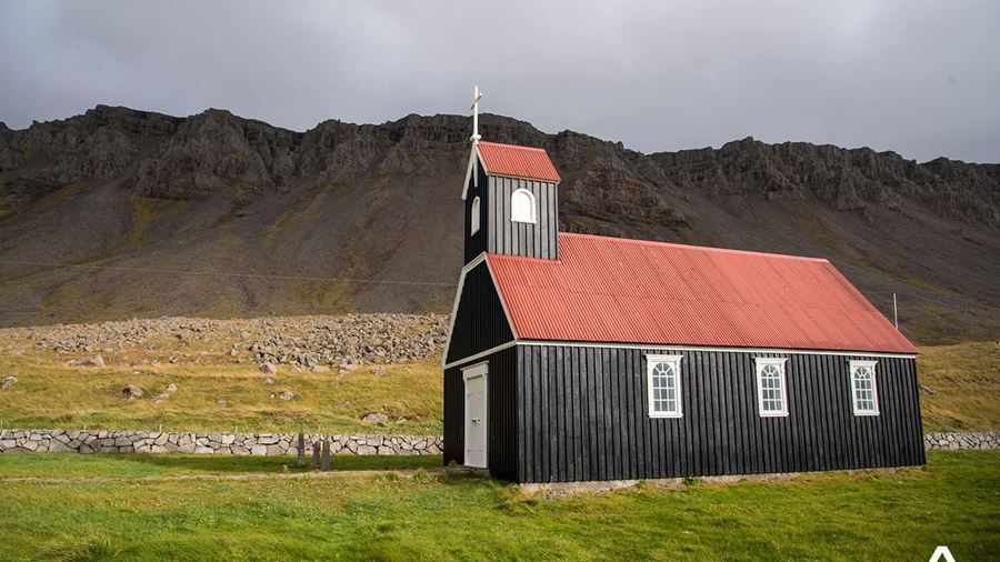 Black Church with Red Roof