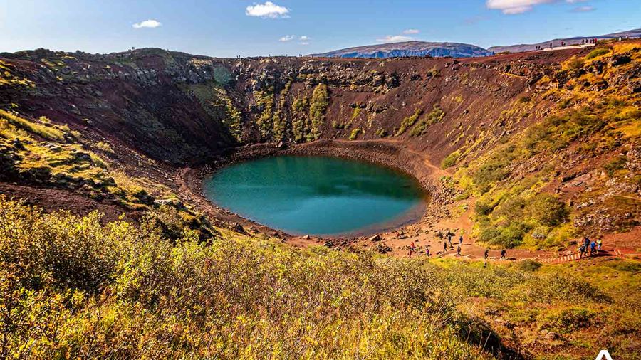Lake in Kerid Volcano Crater