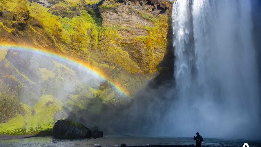 Rainbow by Skogafoss Waterfall