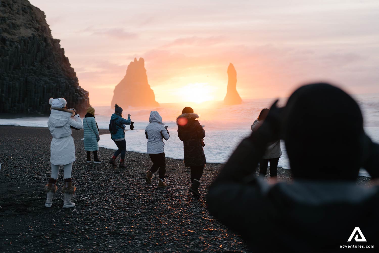 People Taking Pictures of Reynisfjara Beach
